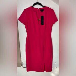 Donna Karan New York Short Sleeve Split V-Neck Sheath Dress in Size 4 NWT